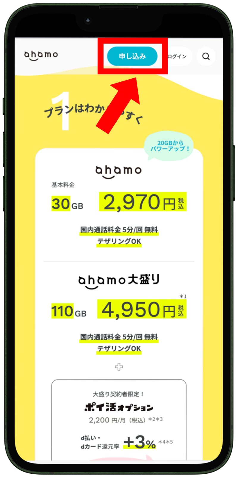 ahamoの申し込み手順を解説