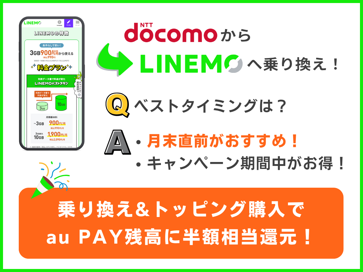ドコモからLINEMOへ乗り換えるベストなタイミングを解説