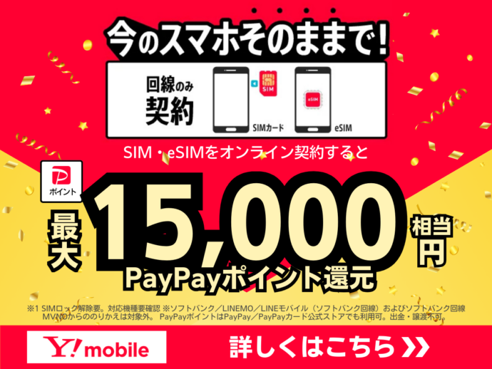 ワイモバイルのポイント還元キャンペーン
