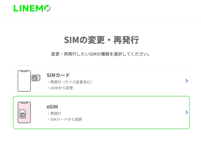 LINEMOのSIM変更