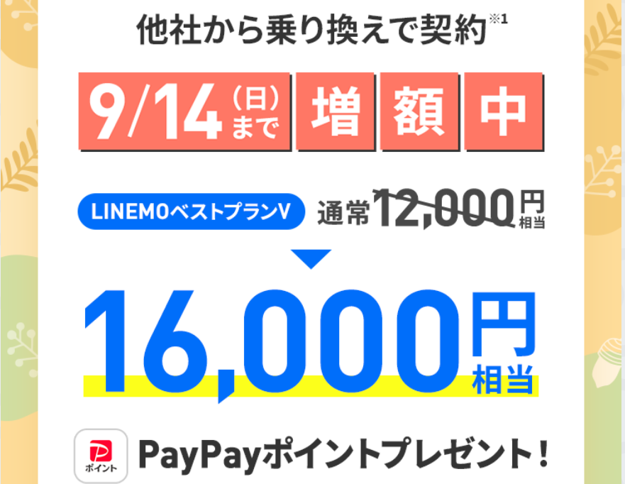 LIEMO週獲祭のりかえ対象！PayPay増額キャンペーン