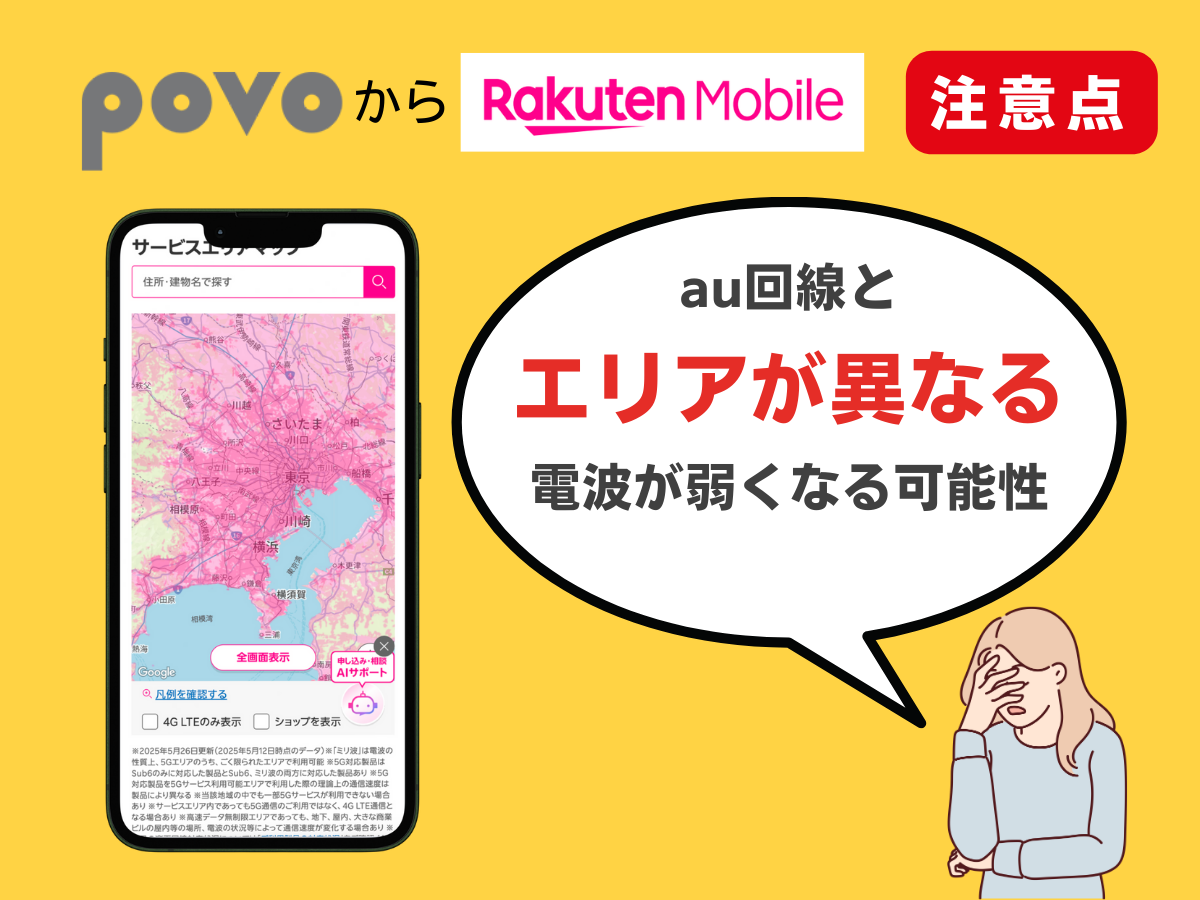 povo2.0から楽天モバイルへ乗り換える際の注意点を解説