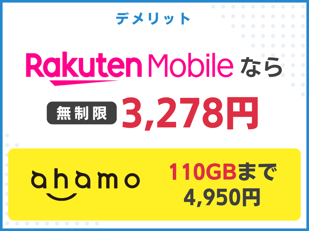 楽天モバイルからahamoへ乗り換えるデメリットを解説