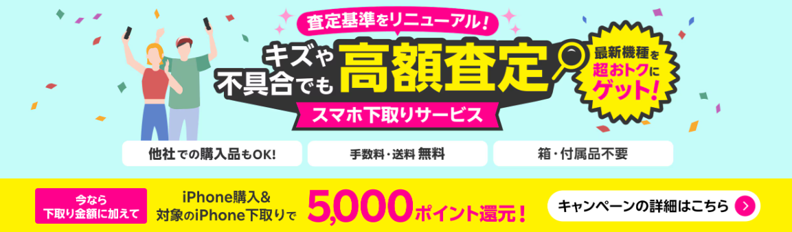 楽天モバイルの「iPhone購入&対象のiPhone下取りで5,000ポイント進呈キャンペーン」