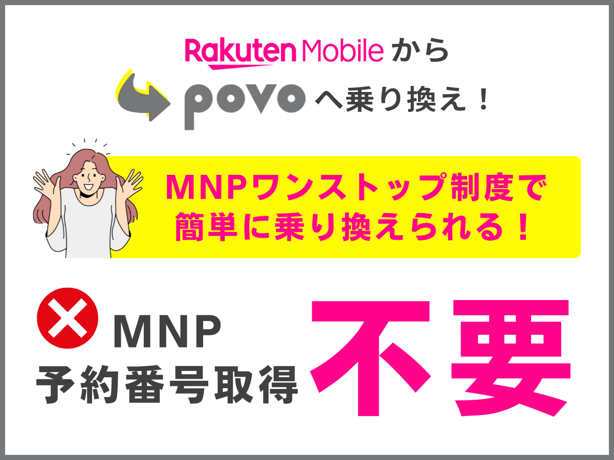 楽天モバイルからpovo2.0へ乗り換える方法(MNP)