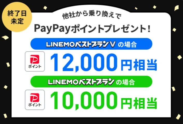 LINEMO PayPayポイントプレゼントキャンペーン