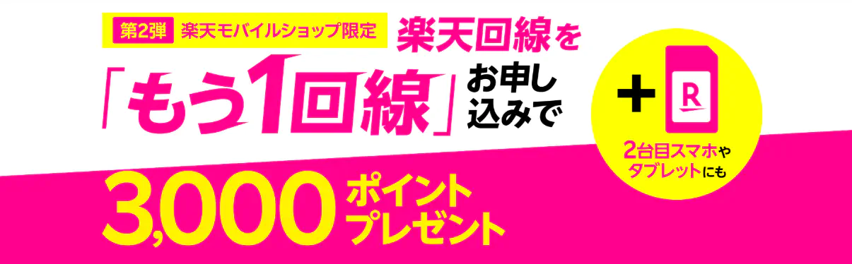 第2弾【ショップ限定】もう1回線お申し込みで3,000ポイントキャンペーン