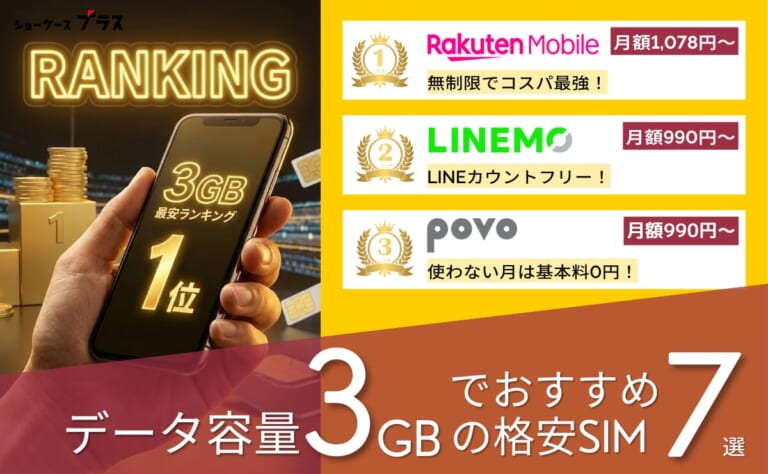3GBの格安SIMを比較！最安おすすめランキング