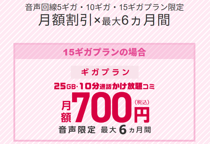 IIJmio「ハッピープライスキャンペーン（月額料金割引特典）」