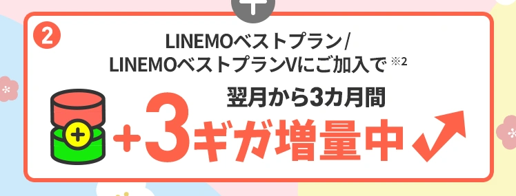 3カ月間データ3GB増量