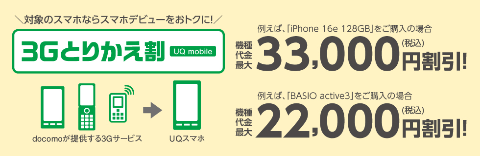 3Gとりかえ割（UQ mobile）