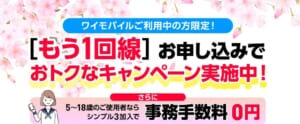 ワイモバイルもう1回線契約キャンペーン