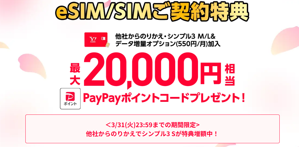 ワイモバイル　SIM還元キャンペーン