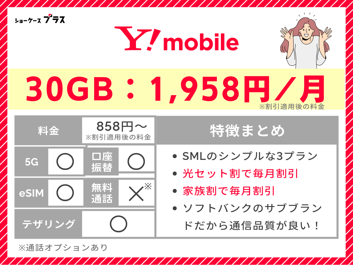 ワイモバイルの特徴をまとめて解説（20GB・30GB専用）