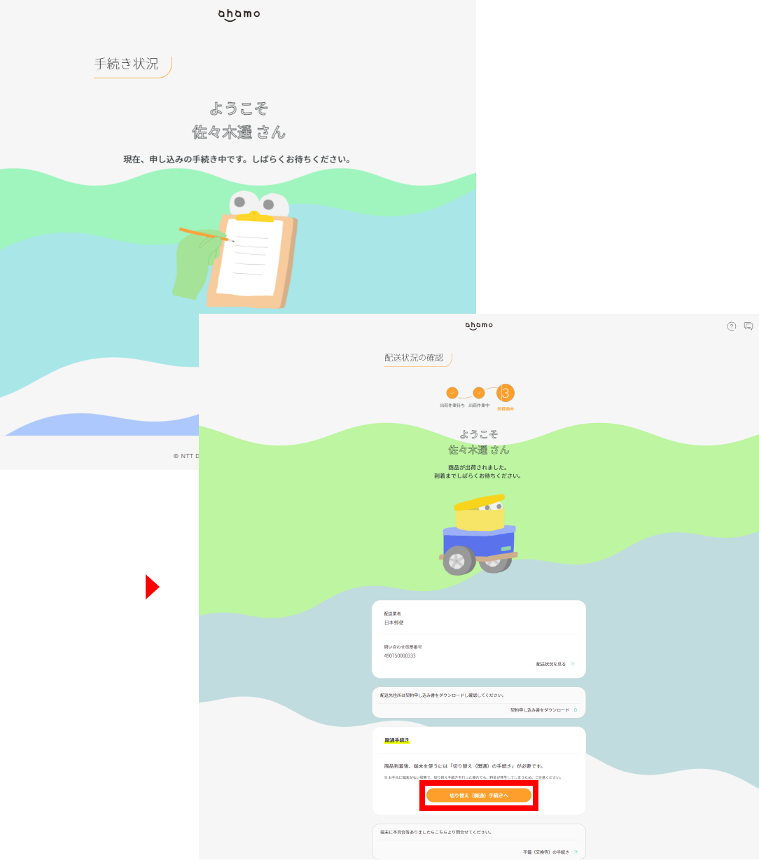 ahamoの開通手続き手順