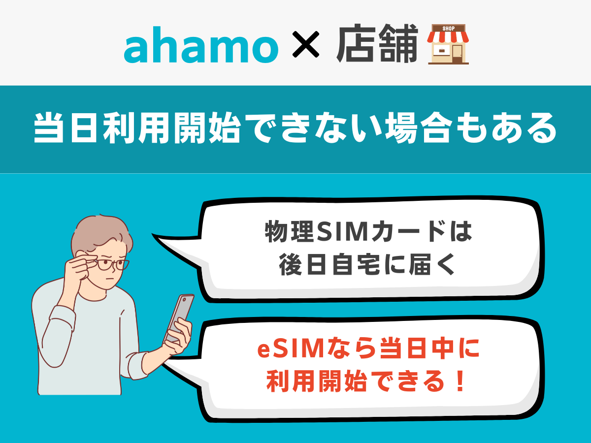 当日中にahamoを利用開始できるとは限らない