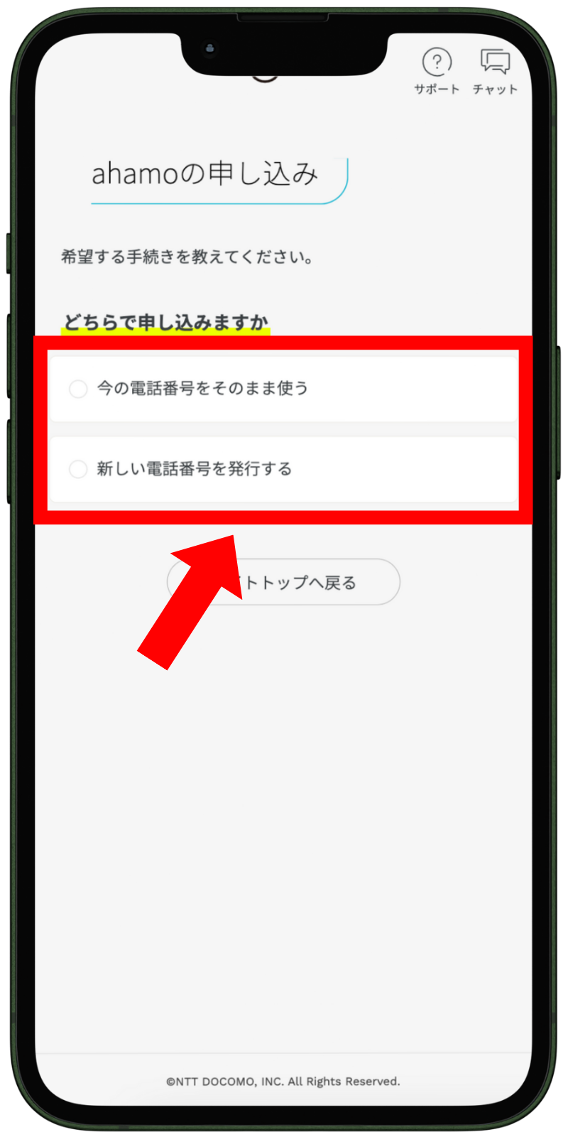 ahamoの申し込み手順