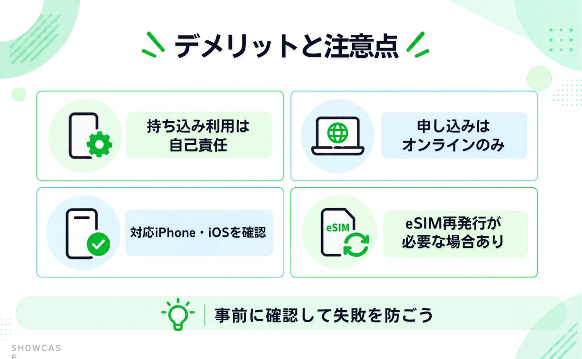 アップルストアでiPhoneを買ってLINEMOで使うデメリット・注意点