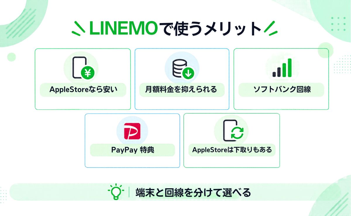 アップルストアでiPhoneを買ってLINEMOで使うメリット6つ