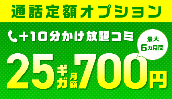 IIJmio「ハッピープライスキャンペーン（通話定額オプション割引特典）」