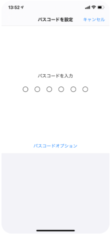 パスコード設定とApple IDパスワード入力画面
