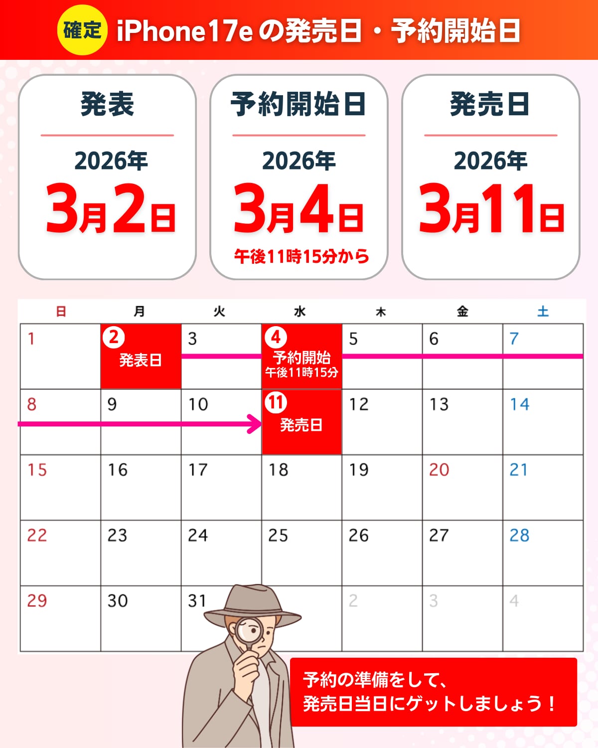 iPhone17eの発表日・予約開始日・発売日のスケジュール