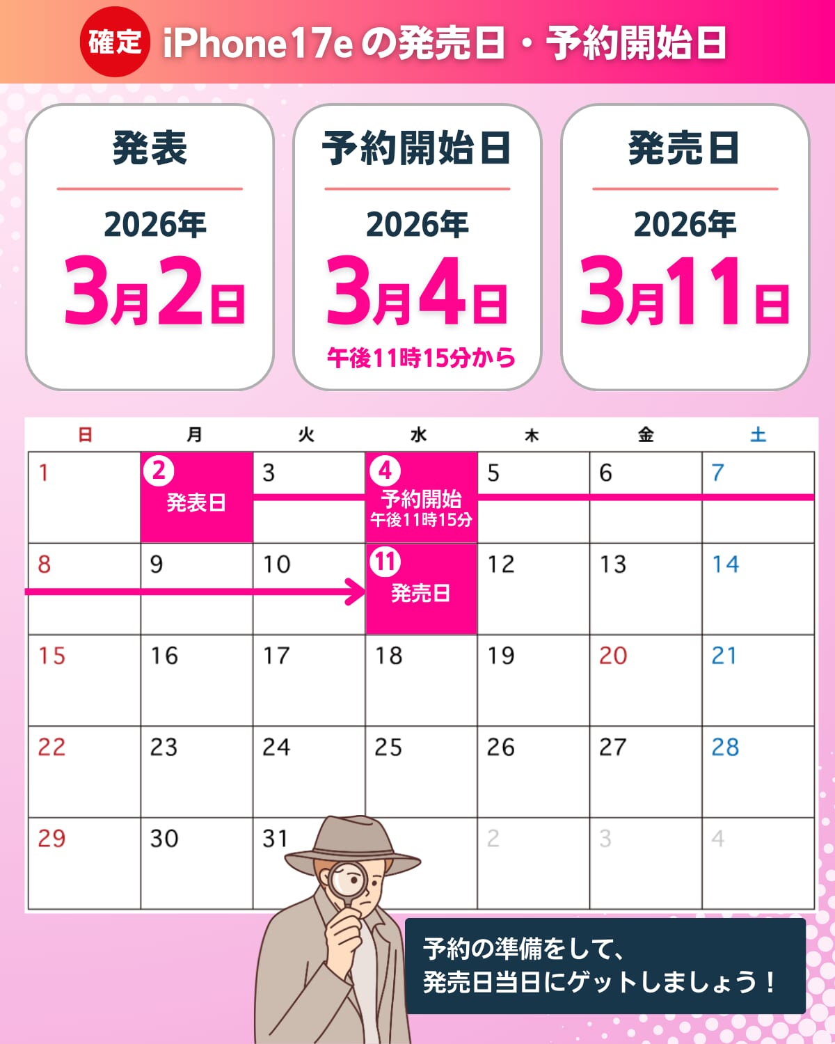 iPhone17eの発表日・予約開始日・発売日のスケジュール