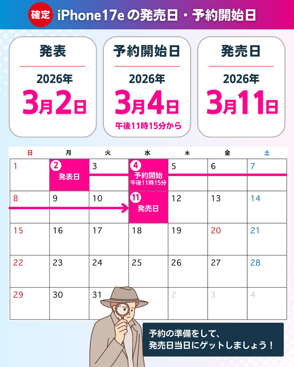 iPhone17eの発表日・予約開始日・発売日のスケジュール