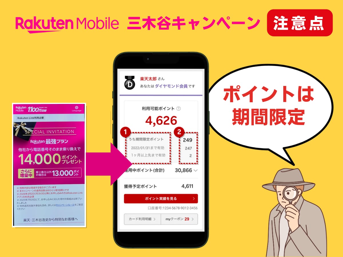 楽天モバイルの三木谷キャンペーンの注意点