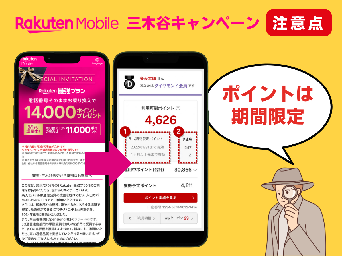 楽天モバイルの三木谷キャンペーンの注意点