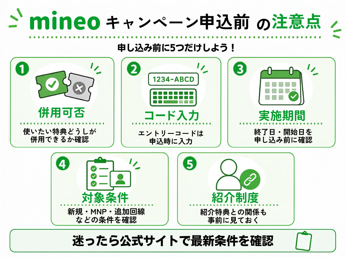 mineoのキャンペーン適用時の注意点｜よくある失敗と回避策