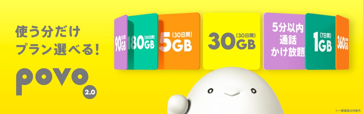 povo2.0のトッピング