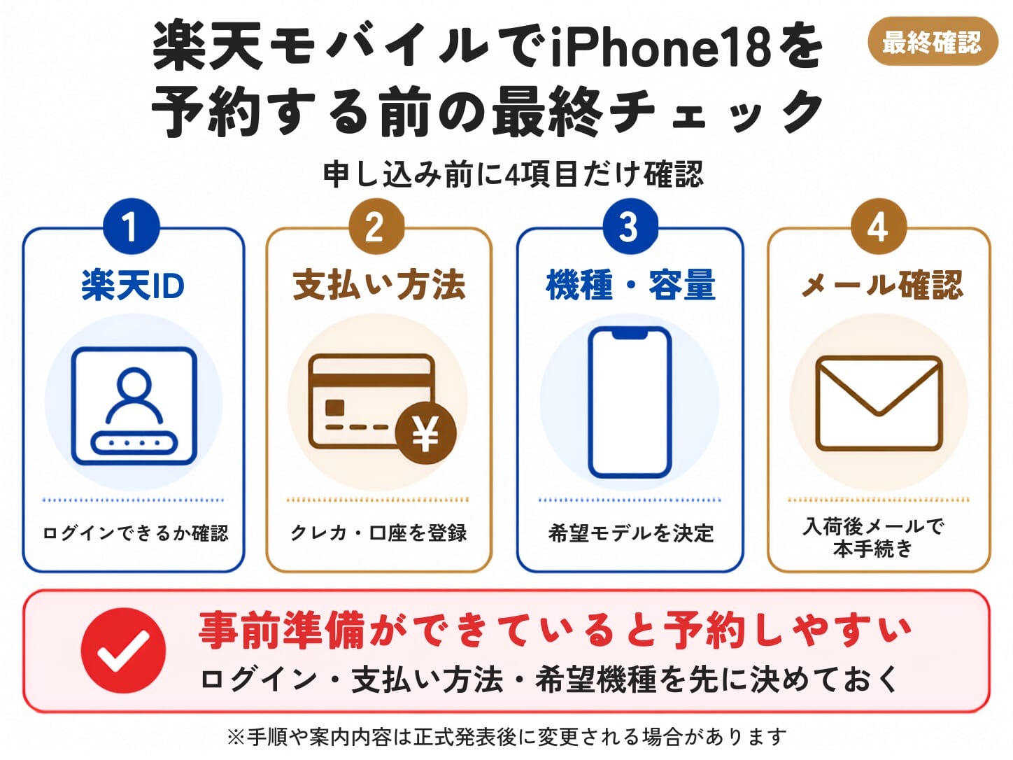 まとめ:楽天モバイルでiPhone 18を後悔なく最速予約するために