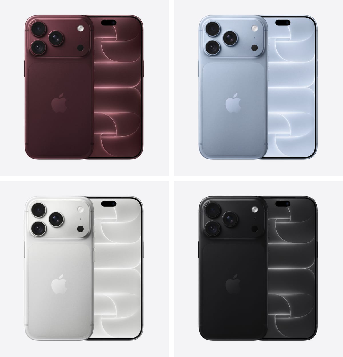 iPhone 18 Proのカラー4色(ブラック・シルバー・グレイシャー・バーガンディー)