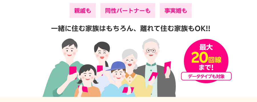 楽天モバイルの家族割は最大20回線まで対応