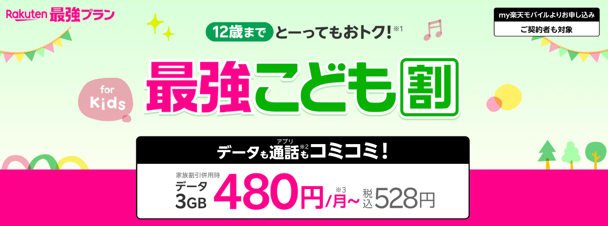楽天モバイルの最強こども割の解説