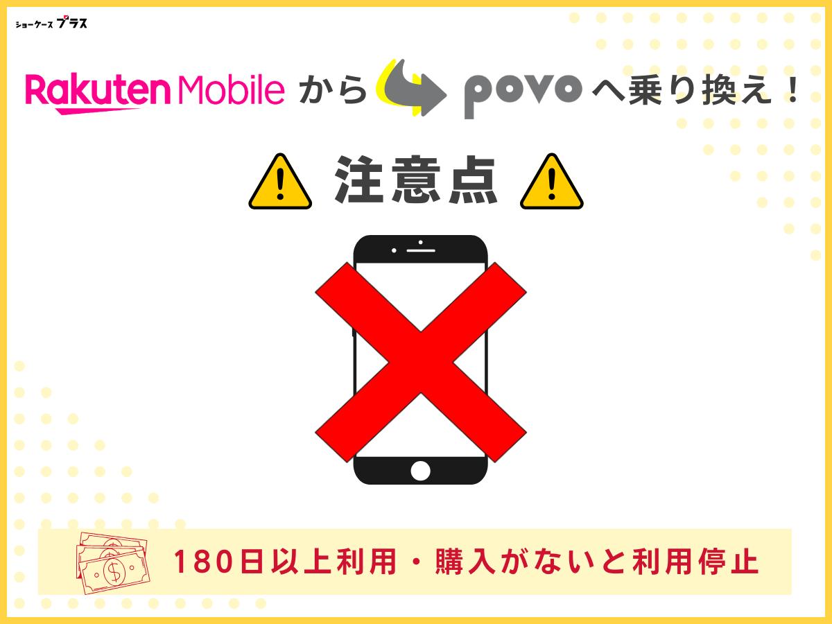 楽天モバイルからpovo2.0へ乗り換える注意点1