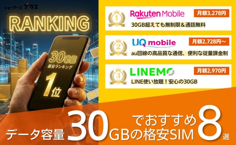 30GBの格安SIMおすすめランキング20社比較!
