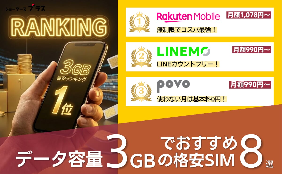 3GBの格安SIMを比較！最安おすすめランキング