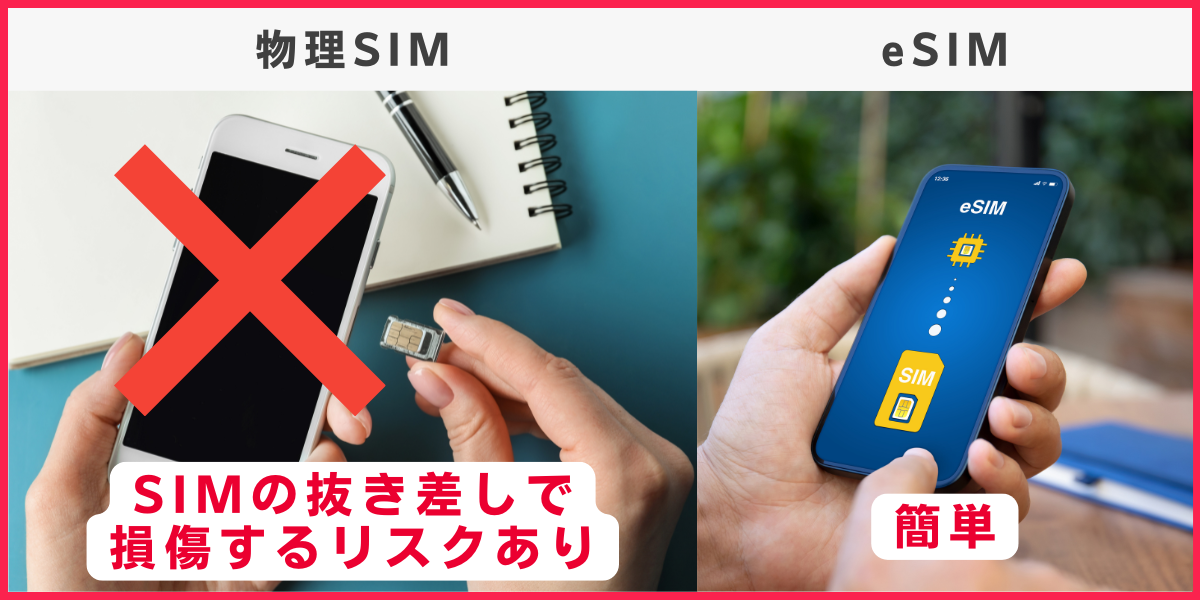 eSIMなら破損のリスクがない