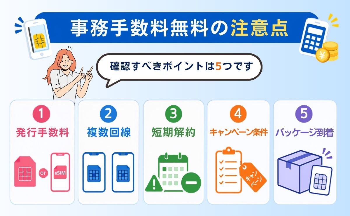 格安SIMの事務手数料無料を選ぶときの注意点