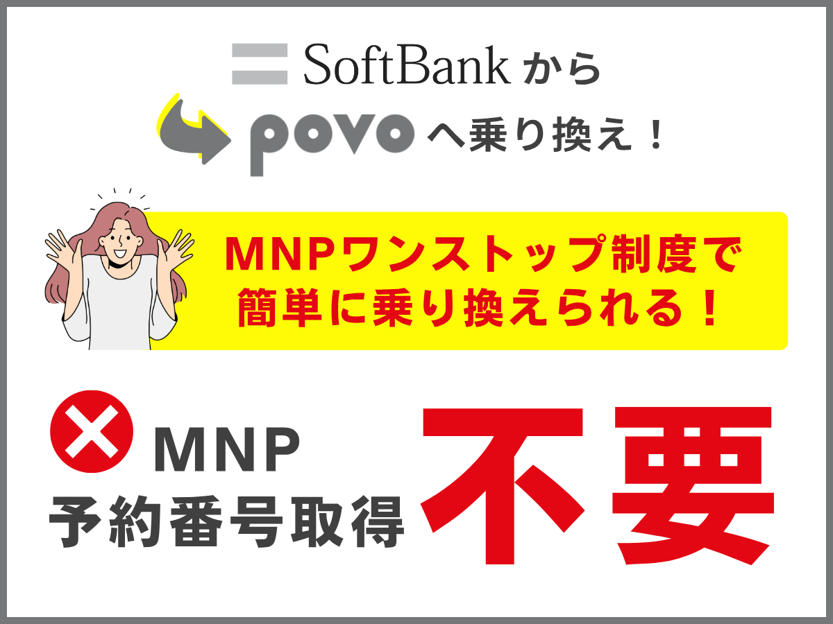 ソフトバンクからpovo2.0へ乗り換える方法