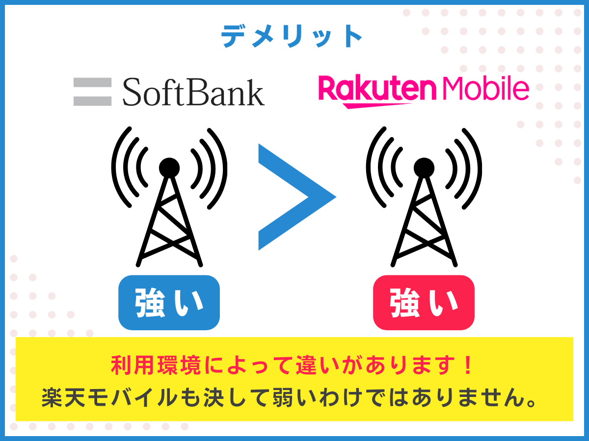 ソフトバンクから楽天モバイルへ乗り換えるデメリット