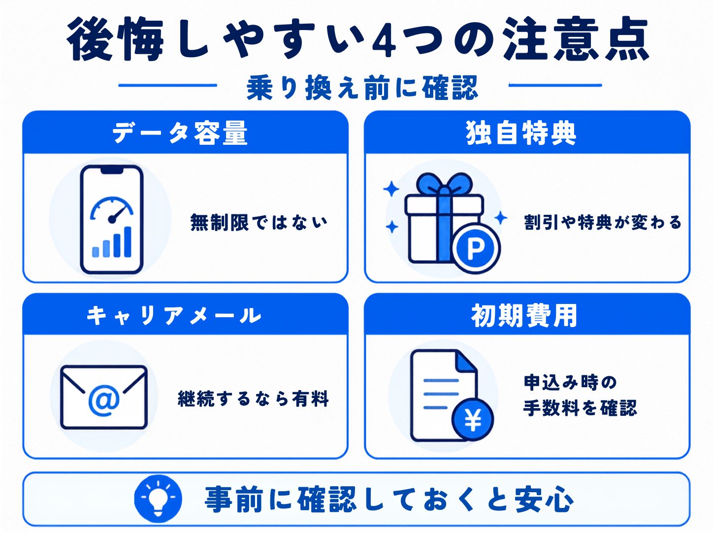ソフトバンクからUQモバイルへ乗り換えるデメリット4個|後悔しないためのポイント