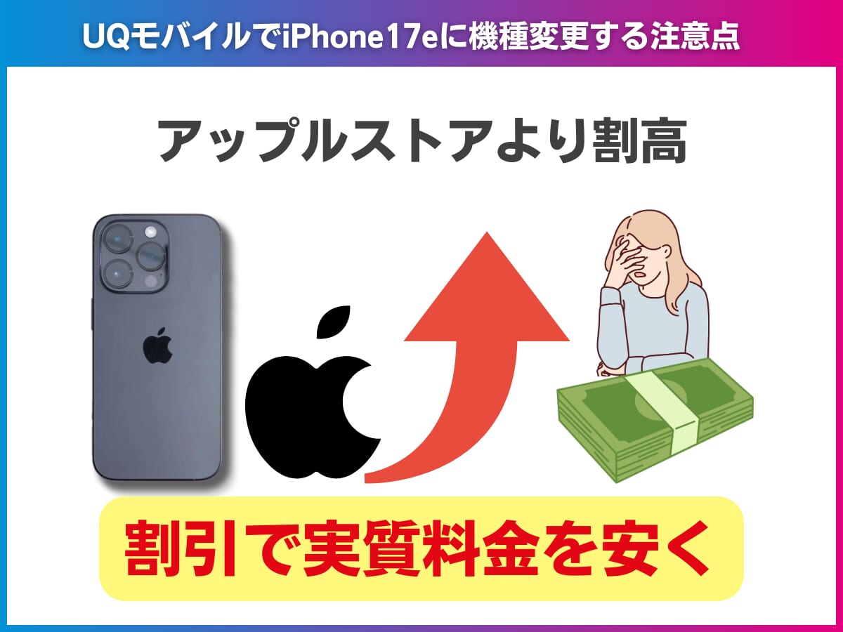UQモバイルでiPhone17eに機種変更する注意点を解説