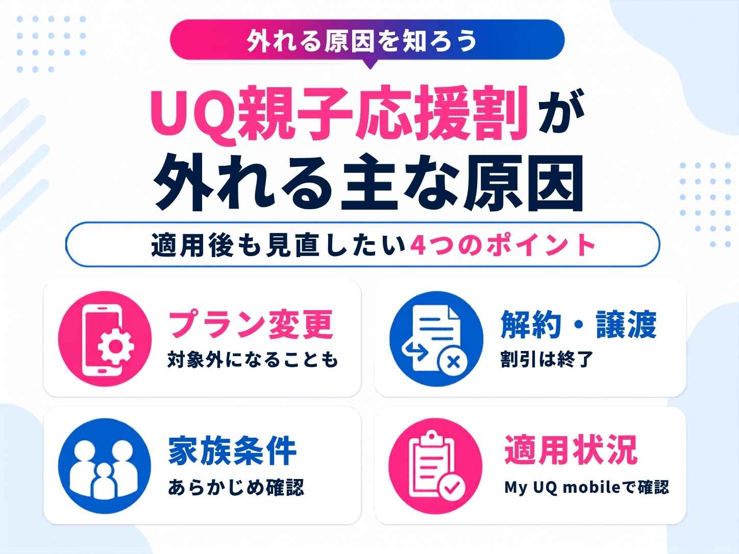 UQ親子応援割が適用されない・外れる原因（プラン変更に要注意）