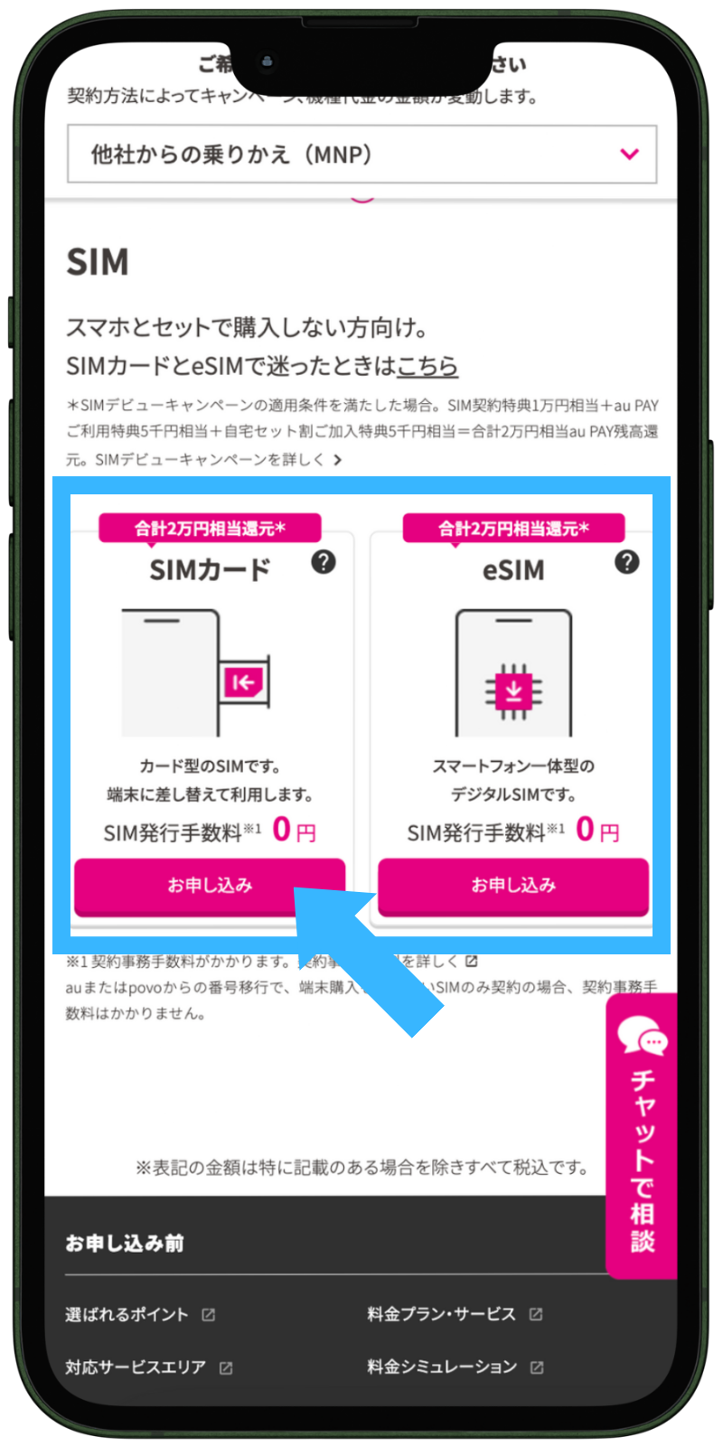 UQモバイルの申し込み手順