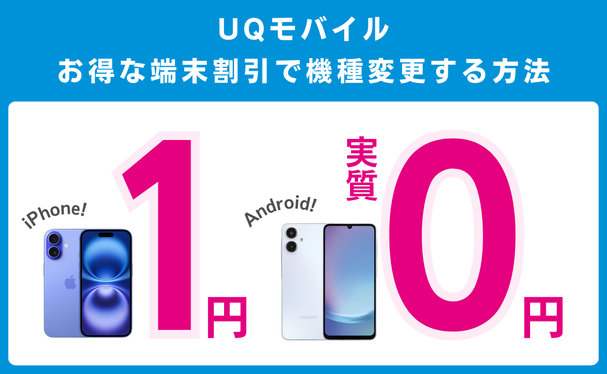 UQモバイルの1円スマホ・1円iPhoneキャンペーン！0円端末を解説