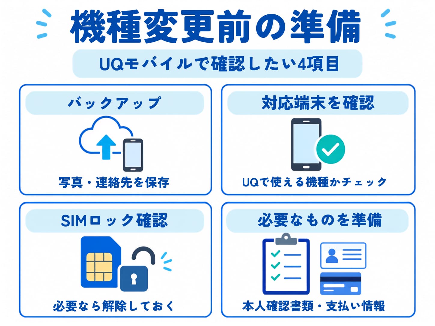 UQモバイルの機種変更前にしておくべきこと