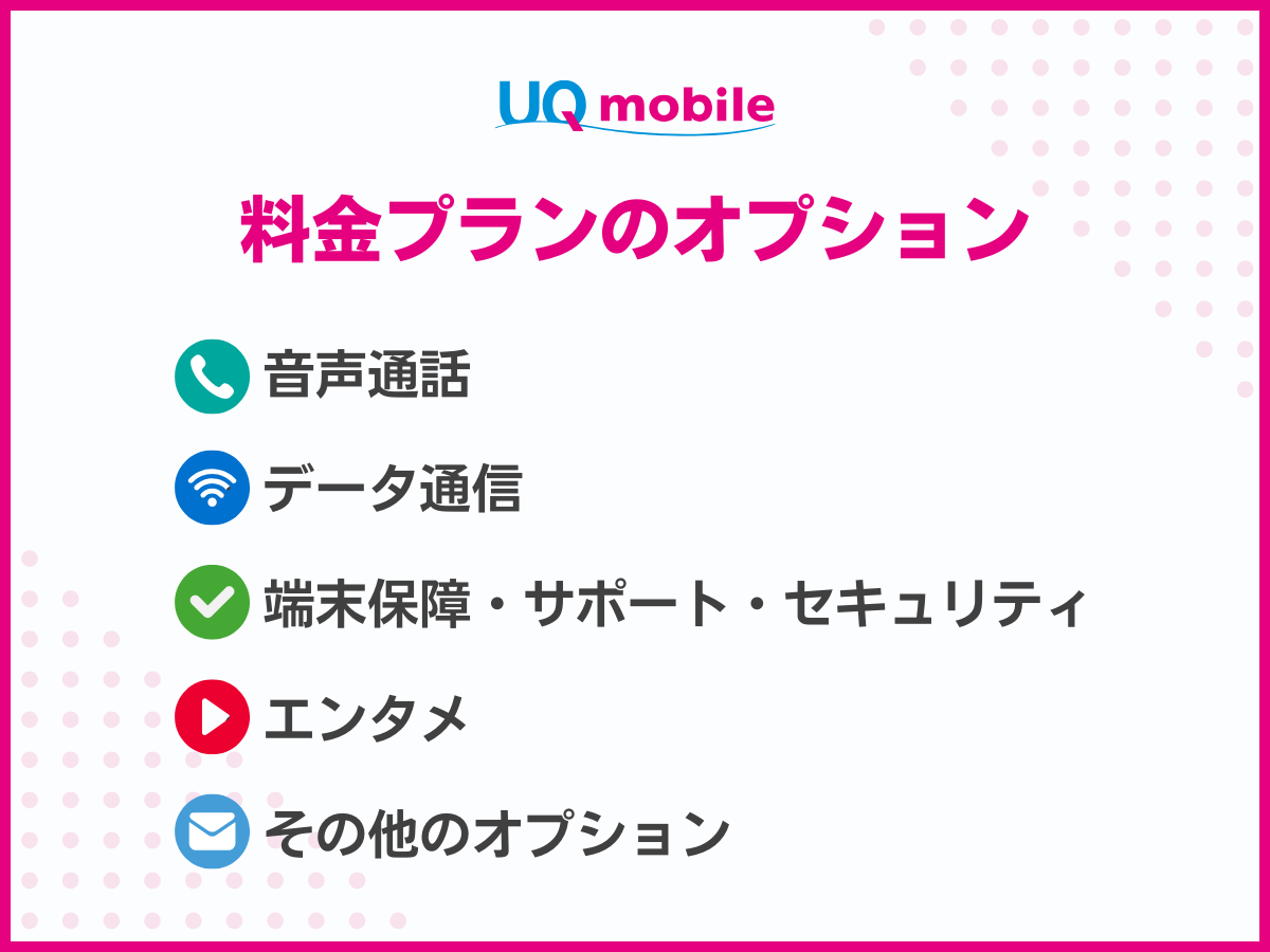 UQモバイルの料金プランで使えるオプションを解説